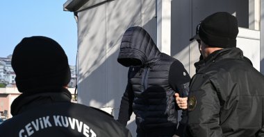 Police detain a suspect during a coordinated drug operation, Istanbul, Türkiye, March 26, 2026. (AA Photo)