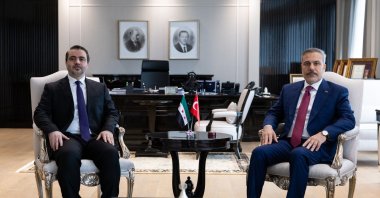 Foreign Minister Hakan Fidan and Syrian counterpart Asaad al-Shaibani meet in Ankara, April 9, 2026. (AA Photo)