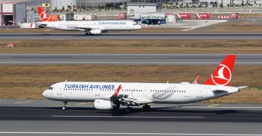 Turkish Airlines aircraft are seen at Istanbul Airport, Istanbul, Türkiye, July 19, 2025. (Shutterstock Photo)
