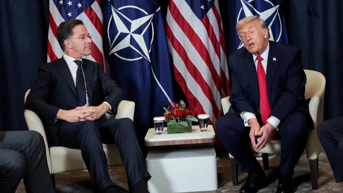 U.S. President Donald Trump holds a bilateral meeting with NATO Secretary-General Mark Rutte at the World Economic Forum (WEF), Davos, Switzerland, Jan. 21, 2026. (Reuters Photo)
