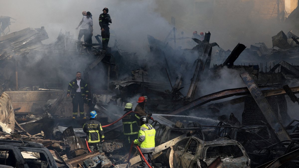 Rescuers work at the site of an Israeli strike, Beirut, Lebanon, April 8, 2026. (Reuters Photo)