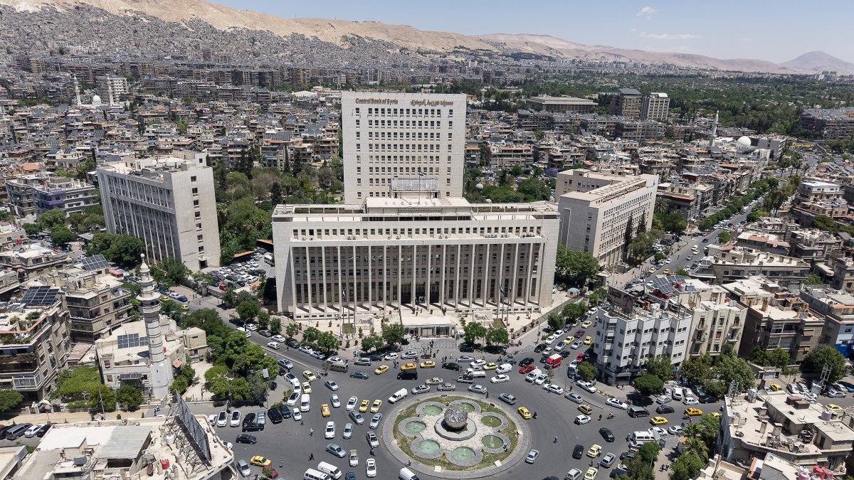 An aerial view of the Syrian Central Bank is seen in Damascus, Syria, Jan. 3, 2026. (Reuters Photo)
