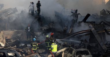 Rescuers work at the site of an Israeli strike, Beirut, Lebanon, April 8, 2026. (Reuters Photo)