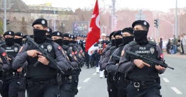 Police mark the 181st anniversary of the Turkish Police Organization with a parade, Kayseri, Türkiye, April 10, 2026. (AA Photo) 