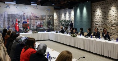 President Recep Tayyip Erdoğan speaks at a meeting with participants of the International Conference of Asian Political Parties (ICAPP) Women’s Wing, Istanbul, April 10, 2026. (AA Photo)