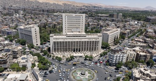 An aerial view of the Syrian Central Bank is seen in Damascus, Syria, Jan. 3, 2026. (Reuters Photo)