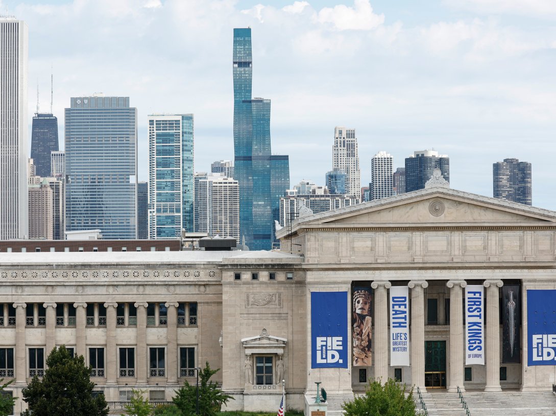 The Field Museum, a natural history institution, is seen from Soldier Field before an NFL game, Chicago, U.S., Aug. 12, 2023. (AP Photo)