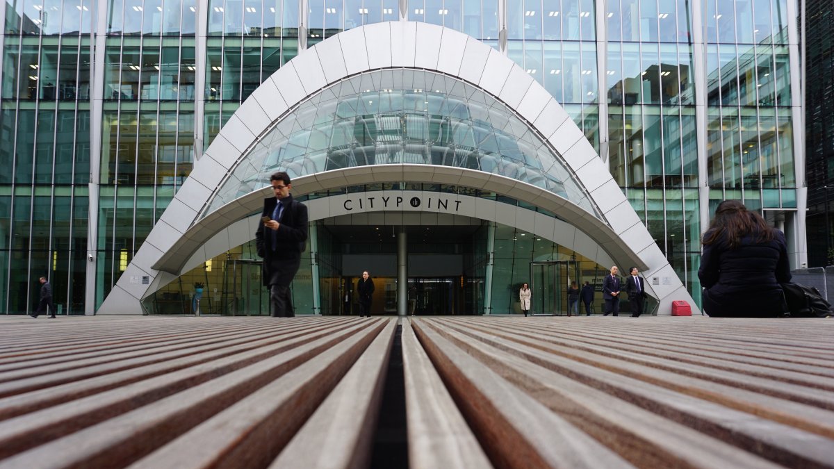 The entrance to the skyscraper that houses the London office of Israeli private investigation firm Black Cube is seen, London, Britain, March 5, 2019. (AP Photo)