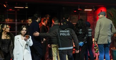 Search operations are carried out at restaurants and entertainment venues in Beşiktaş, Istanbul, Türkiye, April 12, 2026. (AA Photo) 