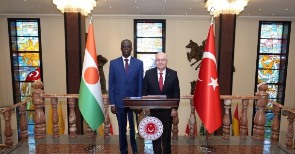 Defense Minister Yaşar Güler met with Nigerien Defense Minister General Salifou Mody, who came to Türkiye on an official visit, Ankara, Türkiye, April 7, 2026. (DHA Photo)