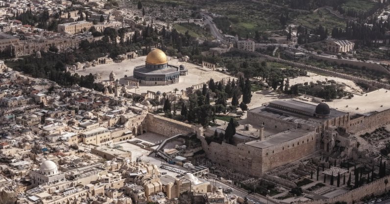 A drone shows a deserted Al-Aqsa compound following restrictions on gathering in East Jerusalem, Palestine, April 5, 2026. (Reuters Photo)