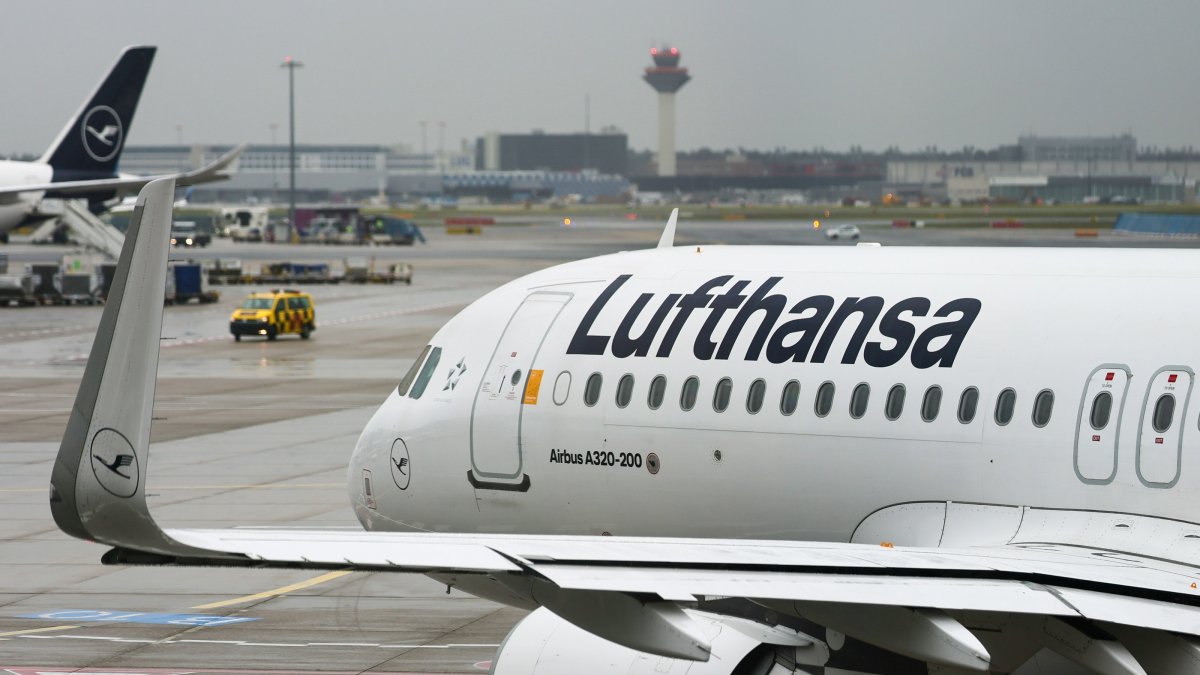 Lufthansa planes are stationed at Frankfurt Airport in Frankfurt, Germany, April 13, 2026. (EPA Photo)