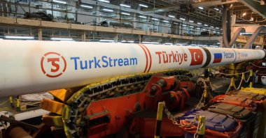 Part of the TurkStream pipeline seen in Kıyıköy, Kırklareli, Türkiye, Jan. 8, 2020. (IHA Photo)