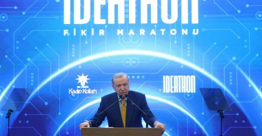 Recep Tayyip Erdoğan speaks at the Ideathon organized by the AK Party, in Ankara, April 13, 2026. (AA Photo)