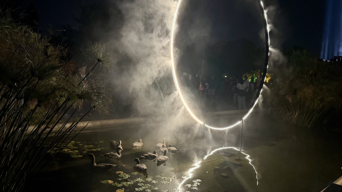 A photo from “Lumenocity,” Africa’s first large-scale light art festival, Cape Town, South Africa, April 13, 2026. (AA Photo)