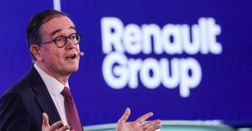 Francois Provost, Chief Executive Officer at Renault Group, presents the group's new strategy during the FutuREady event at the Technocentre in Guyancourt, near Paris, March 10, 2026. (Reuters File Photo)