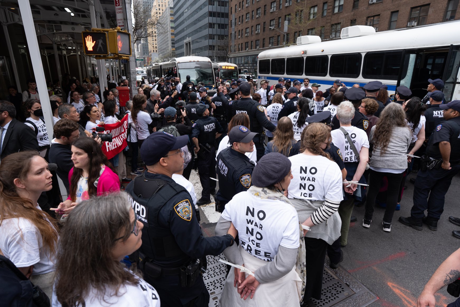 Manhattan protest: 300 gather against US military aid to Israel | Daily ...