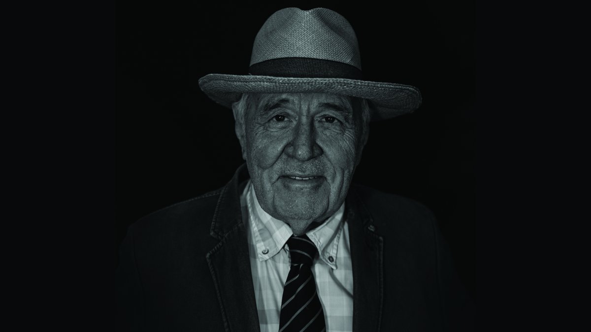 Black and white portrait of İlber Ortaylı, a Turkish historian, writer and former Topkapı Palace museum director, Istanbul, Türkiye, Oct. 15, 2025. (Shutterstock Photo)