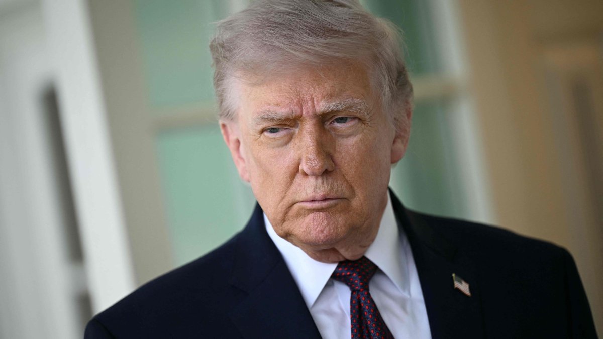 U.S. President Donald Trump speaks to the press outside the Oval Office at the White House in Washington, D.C., April 13, 2026. (AFP Photo)