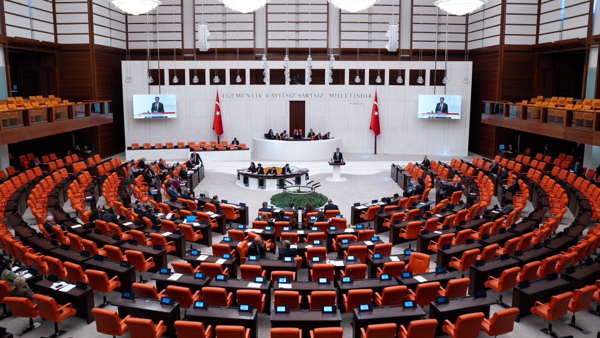 Deputy Parliament Speaker Pervin Buldan chairs a General Assembly session at the Turkish Parliament, Ankara, April 15, 2026. (AA Photo)