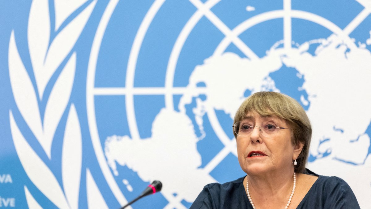 The United Nations High Commissioner for Human Rights Michelle Bachelet attends her final news conference before the end of her mandate at the U.N. in Geneva, Switzerland, Aug. 25, 2022. (Reuters File Photo)