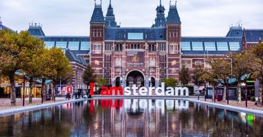 The Rijksmuseum Amsterdam museum area with the words "IAMSTERDAM," Amsterdam, Netherlands, Sept. 25, 2017. (Shutterstock Photo)