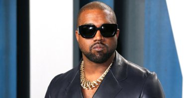 Kanye West attends the 2020 Vanity Fair Oscar Party following the 92nd annual Oscars at The Wallis Annenberg Center for the Performing Arts, Beverly Hills, U.S., Feb. 9, 2020. (AFP Photo)