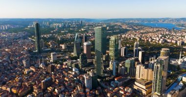 An aerial view of the Levent business district, Istanbul, Türkiye, July 29, 2025. (Shutterstock Photo)