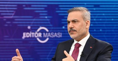 Foreign Minister Hakan Fidan speaks at an interview with Anadolu Agency, Ankara, Türkiye, April 13, 2026. (AA Photo)
