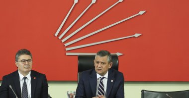 Özgür Özel, leader of Republican People's Party (CHP), chairs a meeting of provincial heads, Ankara, Türkiye, April 14, 2026. (AA Photo)