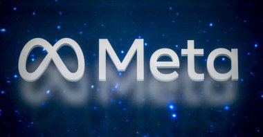 The logo of Meta, the U.S. company that owns and operates Facebook, Instagram, Threads, and WhatsApp, is seen at the World Economic Forum (WEF) annual meeting in Davos, Jan.19, 2025. (AFP File Photo)