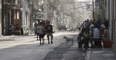 Children walk down a street in Havana, Cuba, April 9, 2026. (EPA Photo)