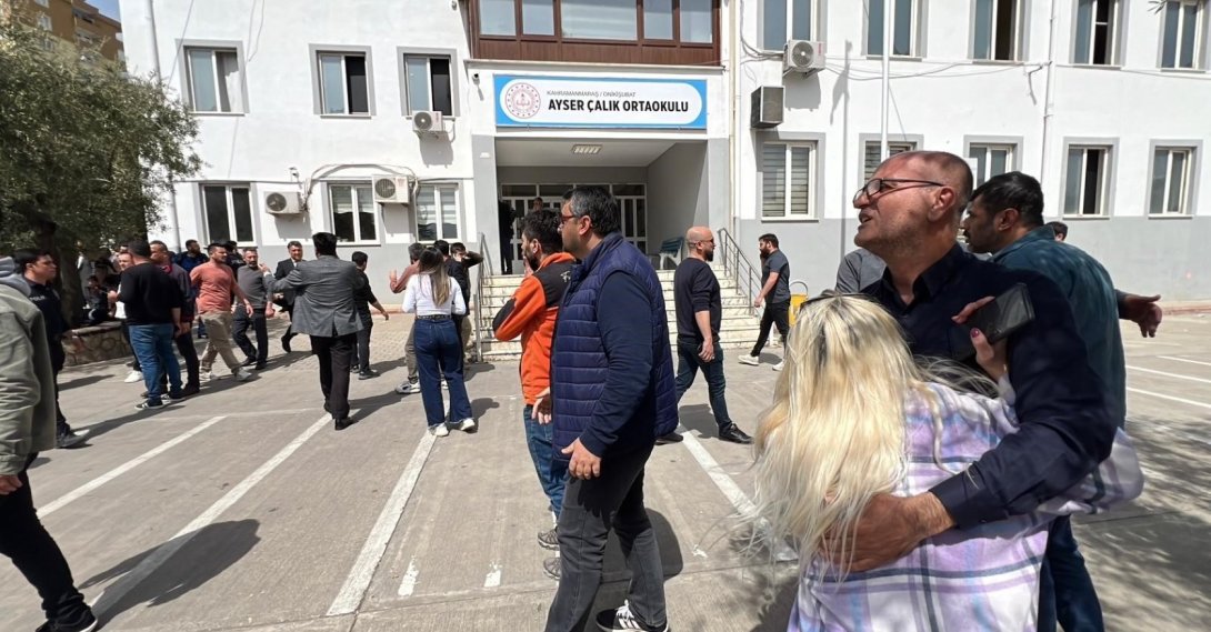 Emergency teams respond at the school after reports of gunfire, Kahramanmaraş, Türkiye, April 15, 2026. (IHA Photo) 