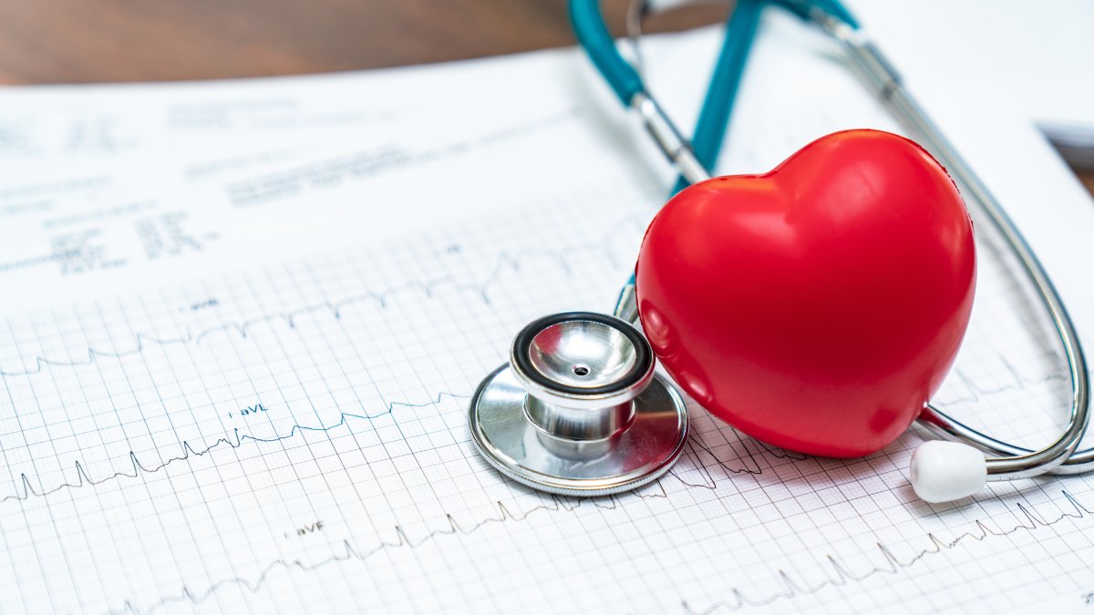 A stethoscope and red heart. (Getty Images Photo)