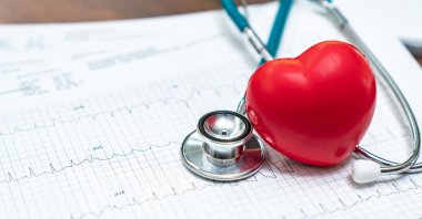 A stethoscope and red heart. (Getty Images Photo)