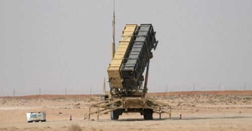 A Patriot missile battery is seen near Prince Sultan air base at Al-Kharj, Saudi Arabia, Feb. 20, 2020. (AFP Photo)