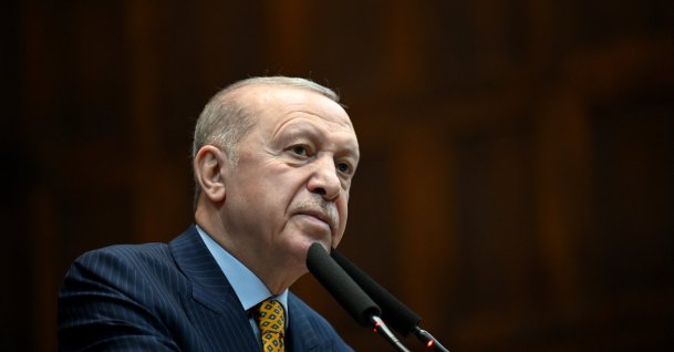 President Recep Tayyip Erdoğan speaks at an AK Party meeting at the Turkish Parliament, April 14, 2026. (DHA File Photo)
