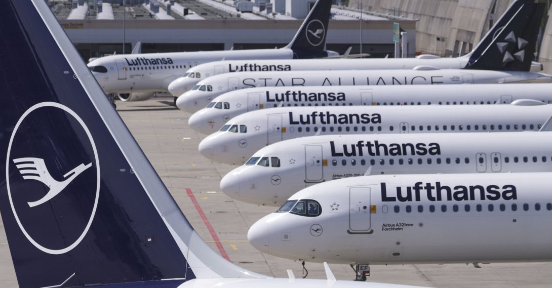 Lufthansa planes are stationed at Frankfurt Airport in Frankfurt am Main, Germany, April 15, 2026. (EPA Photo)