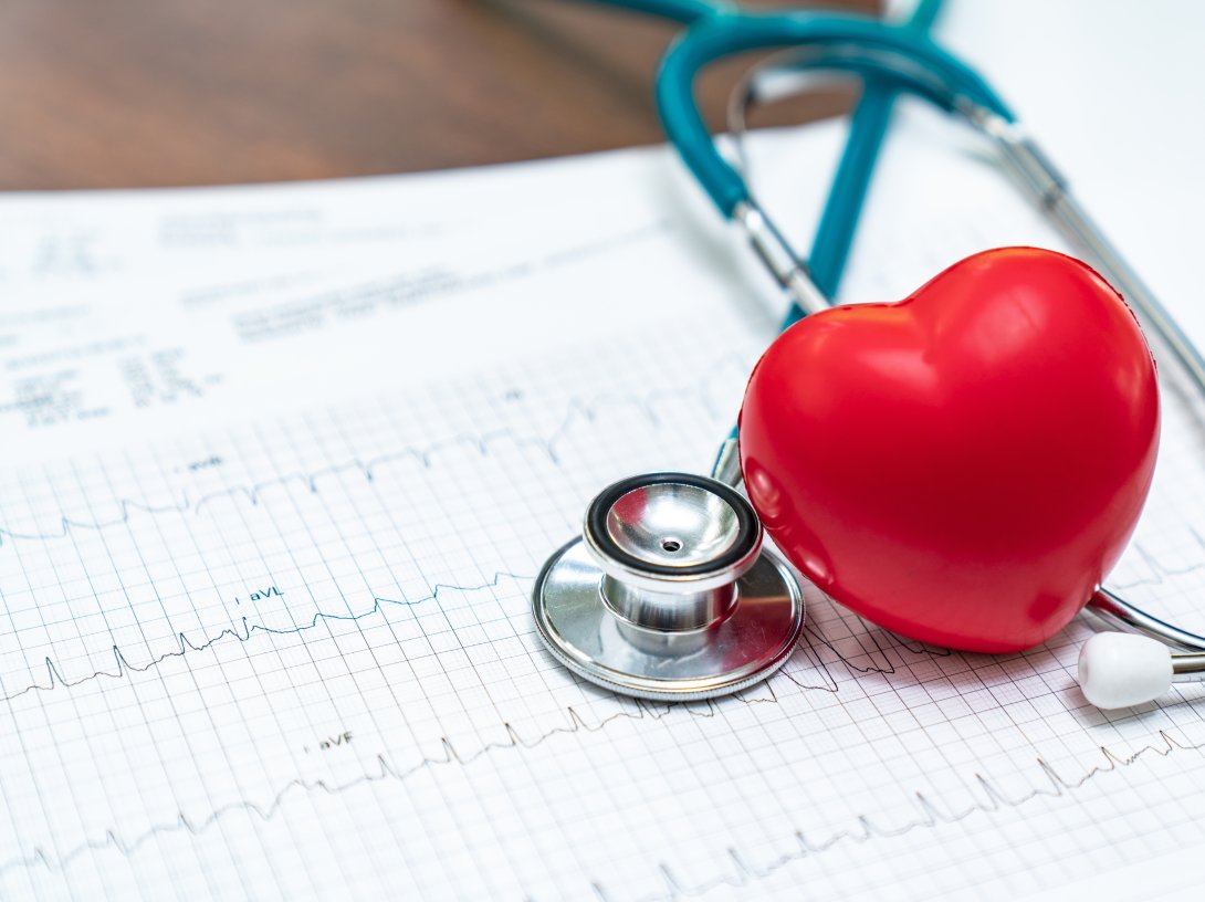 A stethoscope and red heart. (Getty Images Photo)