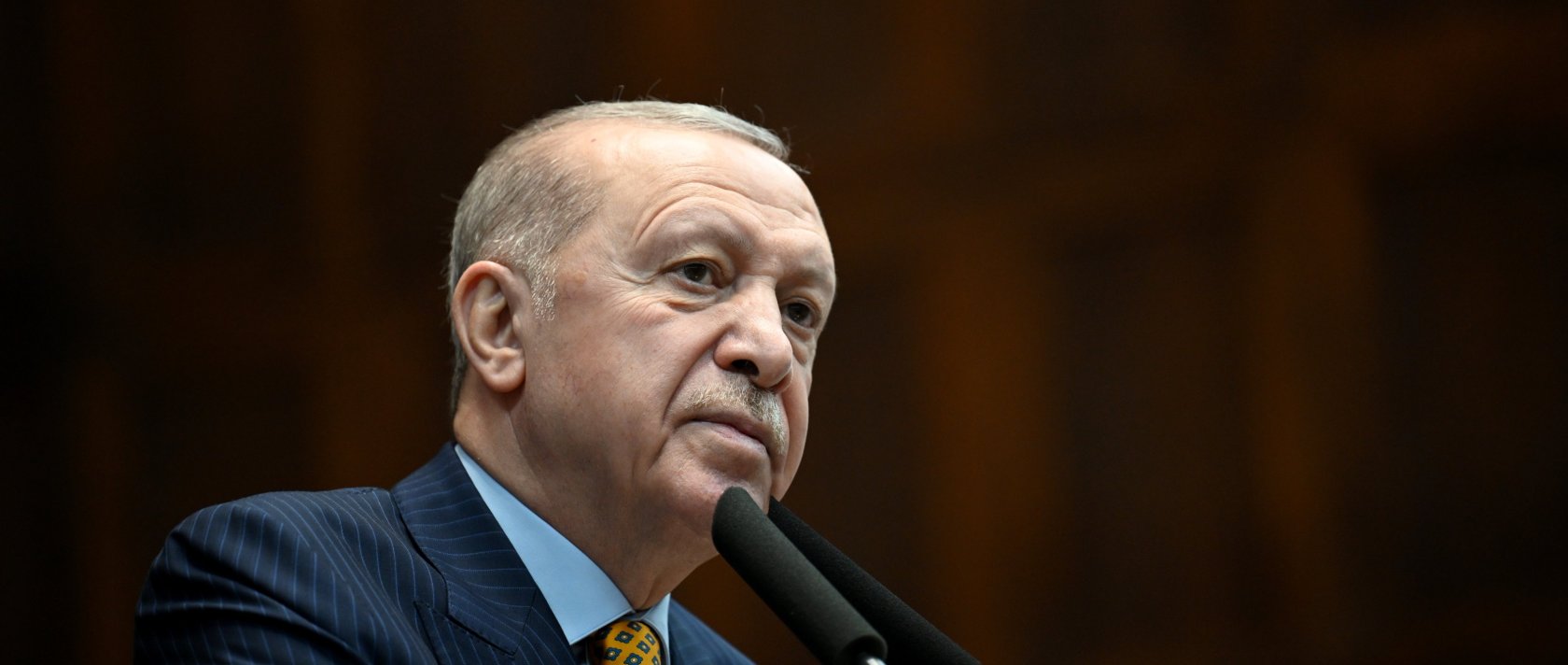 President Recep Tayyip Erdoğan speaks at an AK Party meeting at the Turkish Parliament, April 14, 2026. (DHA File Photo)