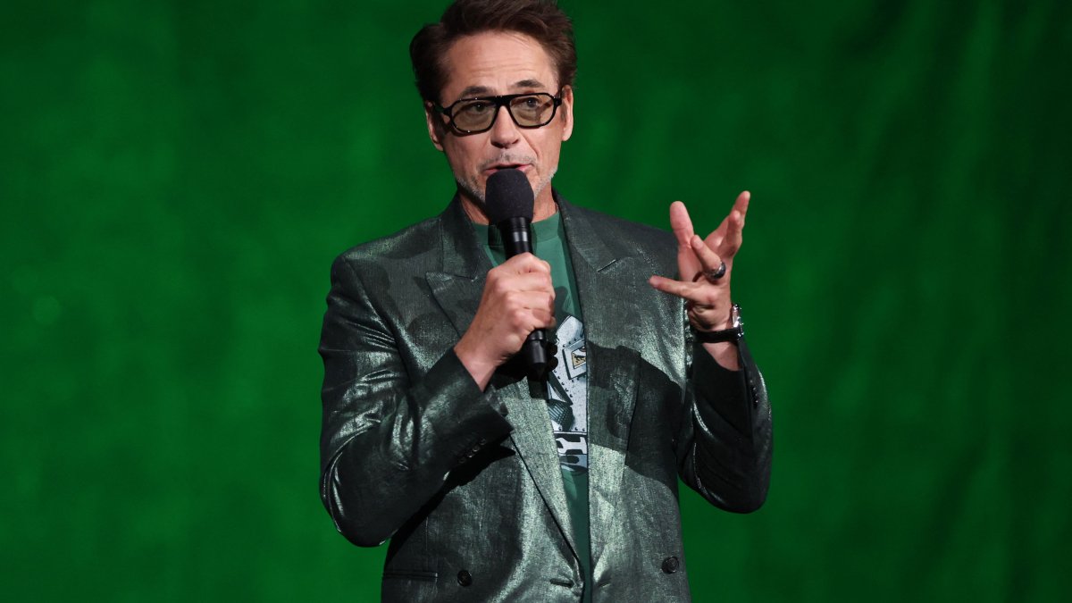 Robert Downey Jr. promotes "Avengers: Doomsday" during the Walt Disney Studios presentation at CinemaCon at The Colosseum at Caesars Palace, Las Vegas, U.S., April 16, 2026. (AFP Photo)