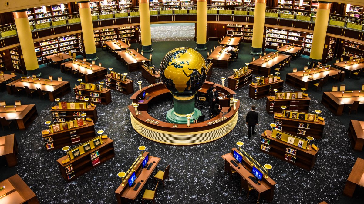 An interior view of the National Library is seen at the Presidential Complex, Ankara, Türkiye, Feb. 21, 2020. (getty Images Photo)