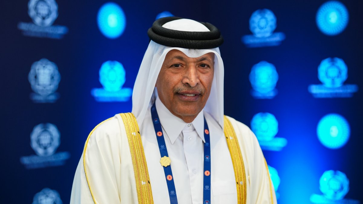 Qatar’s Shura Council Speaker Hassan bin Abdullah al-Ghanim speaks during an interview on the sidelines of the 152nd General Assembly of the Inter-Parliamentary Union, Istanbul, Türkiye, April 16, 2026. (AA Photo)