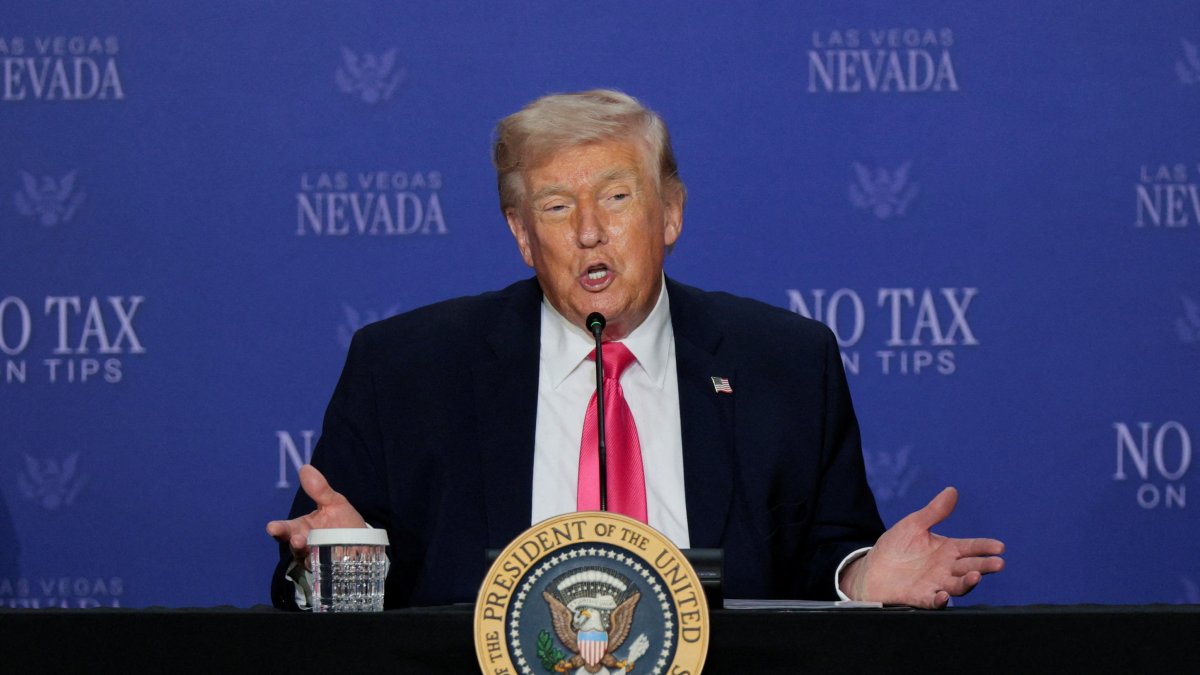 U.S. President Donald Trump speaks during a roundtable focused on tax cuts in Las Vegas, Nevada, U.S., April 16, 2026. (Reuters Photo)