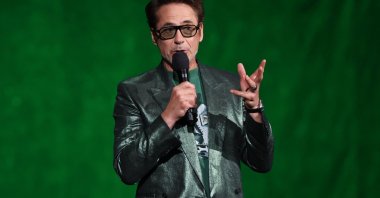 Robert Downey Jr. promotes "Avengers: Doomsday" during the Walt Disney Studios presentation at CinemaCon at The Colosseum at Caesars Palace, Las Vegas, U.S., April 16, 2026. (AFP Photo)