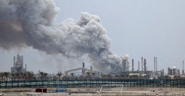 Smoke rises following a strike on the Bapco Oil Refinery, amid the U.S.-Israeli conflict with Iran, on Sitra Island, Bahrain, March 9, 2026. (Reuters Photo)
