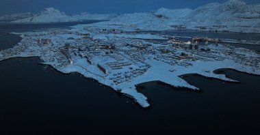 A drone view of Nuuk, Greenland, Feb. 7, 2026. (Reuters Photo)
