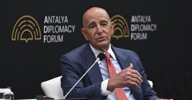U.S. Ambassador to Türkiye Tom Barrack speaks during the Antalya Diplomacy Forum (ADF2026), Antalya, southern Türkiye, April 17, 2026. (AA Photo)
