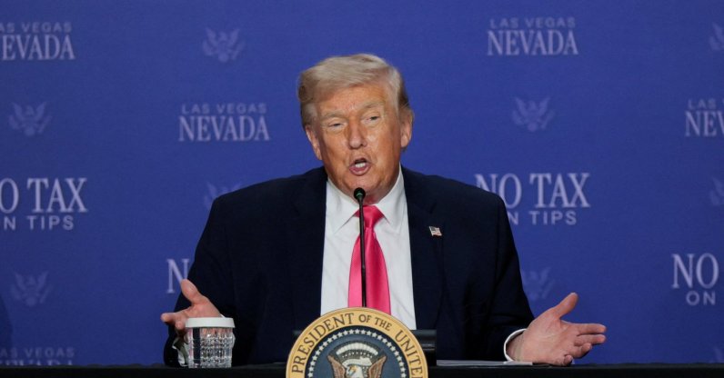 U.S. President Donald Trump speaks during a roundtable focused on tax cuts in Las Vegas, Nevada, U.S., April 16, 2026. (Reuters Photo)