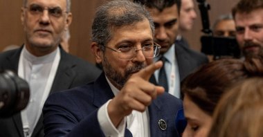 Iranian Deputy Foreign Minister Saeed Khatibzadeh speaks to reporters as he attends Antalya Diplomacy Forum in Antalya, Türkiye, April 18, 2026. (Reuters Photo)